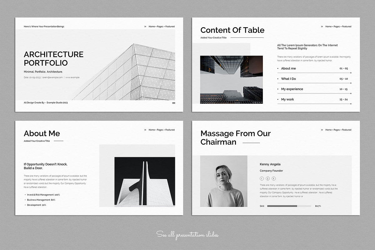 Architecture Portfolio Presentation, a Presentation Template by TemplatesForest (Photo 2 of 8)