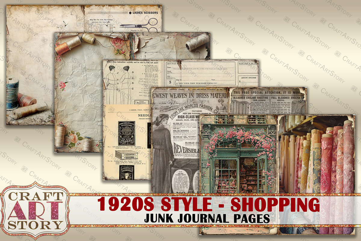 Fashion 1920s style sewing shopping, a Person Illustration by CraftArtStory (Photo 5 of 6)