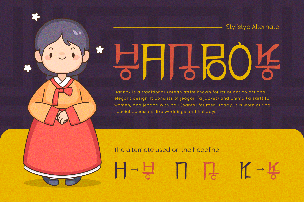 Hyogajo - Modern Korean Display, a Symbol Font by Pandeka Studio (Photo 4 of 9)