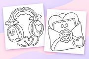 Spooky Love Coloring Pages Volume 3, a Seasonal Illustration by Inkivelle Studio (Thumbnail 2 of 3)