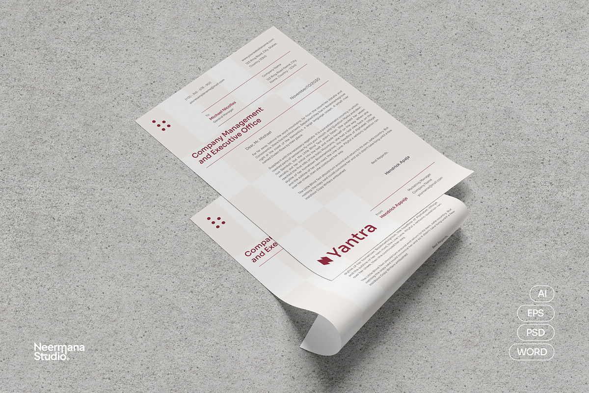 Simple Modern Letterhead, a Stationery Template by Neermana (Photo 1 of 4)