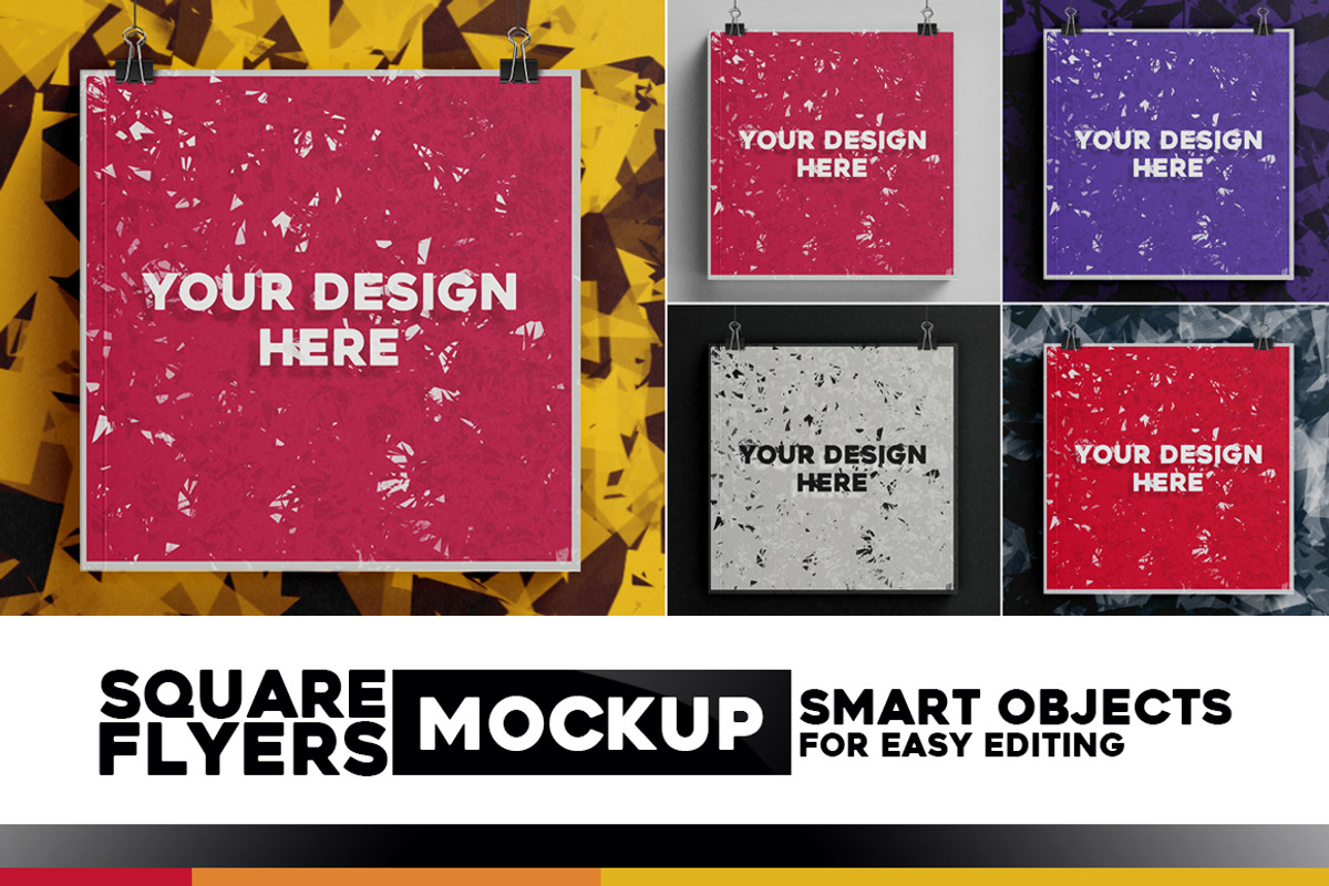 Square Flyers Mockup, a Print Template by VectorMedia