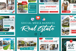 Real Estate Social Media Templates, a Social Media Template by Brandify Studio