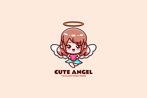 Cute Angel Mascot Cartoon Logo, a Branding & Logo Template by Artnivora.Std