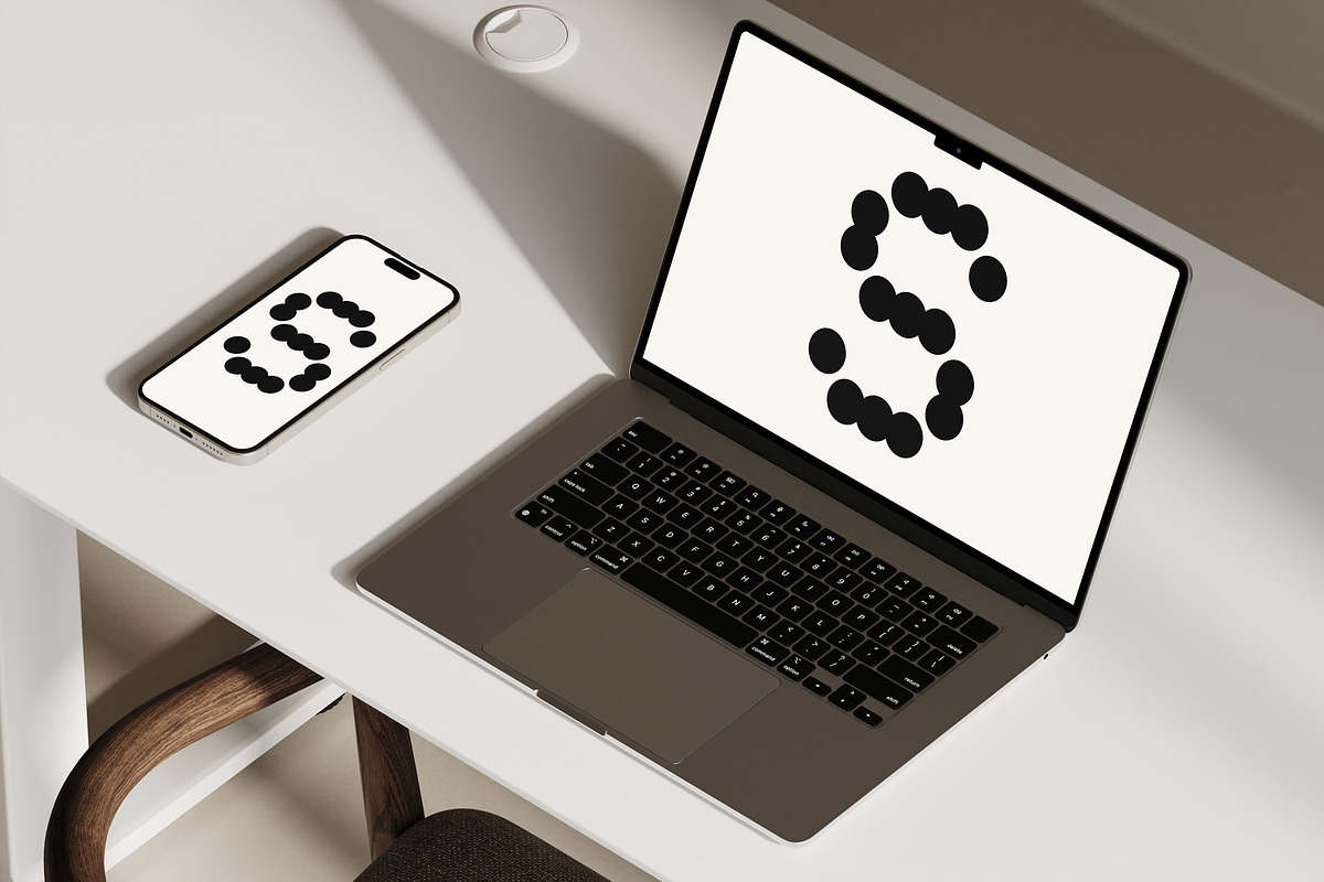 Beige Macbook + iPhone Mockup, a Mockup by TRANSPARENT SOURCE (Photo 2 of 2)