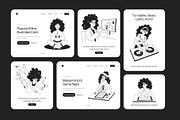 Girl Illustration Art Set, an Outline Icon by Vectors Market (Thumbnail 3 of 9)