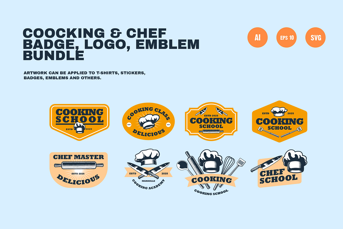 Cooking and Chef BUNDLE, a Food Illustration by grindstudio (Photo 1 of 5)