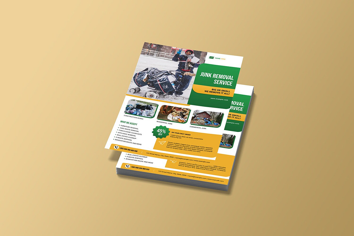 Junk Removal Services Flyer, a Flyer Template by retrographix (Photo 2 of 4)