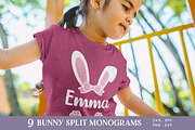 Easter Bunny Ears Split Monogram svg, an Illustration by Peachycottoncandy (Thumbnail 6 of 8)