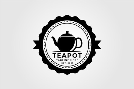 beverage coffee and tea teapot logo