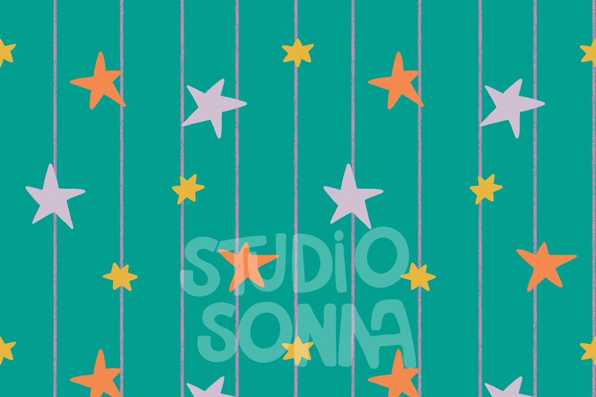 December Stars Green, a Pattern Graphic by StudioSonna (Photo 1 of 3)
