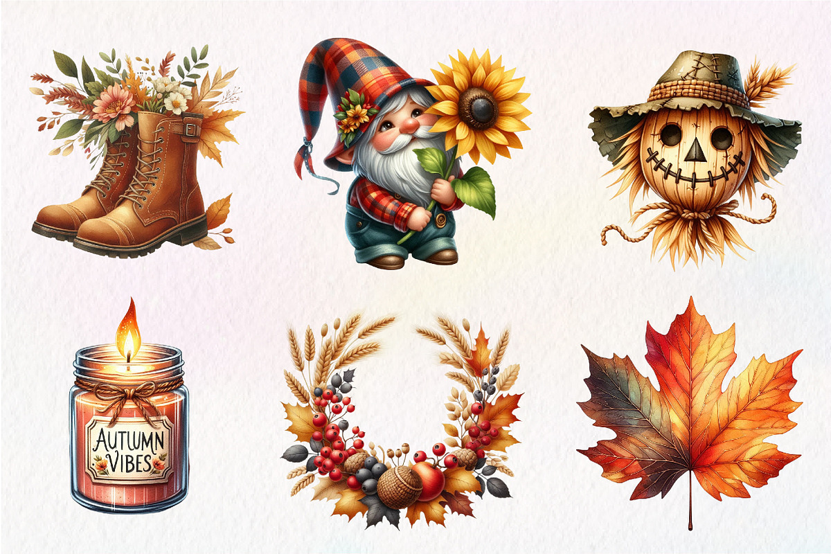 Watercolor Autumn Sublimation Clipar, an Illustration by CreationArt (Photo 9 of 9)