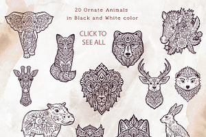 200 Items. Animals & Coloring Pages