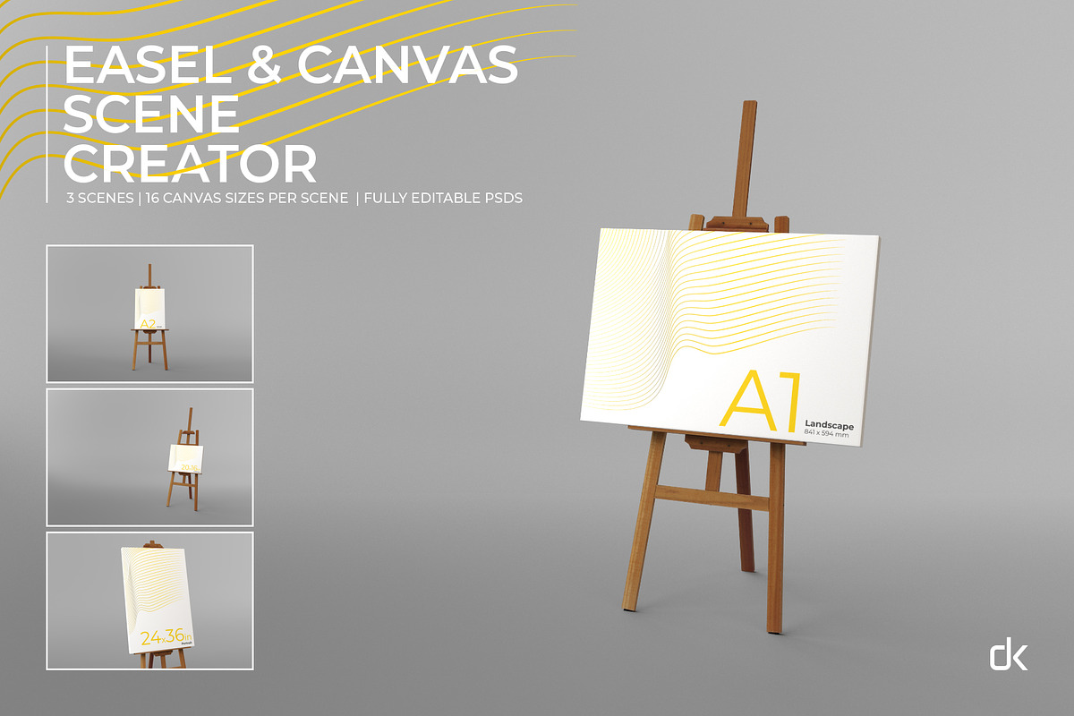 Easel & Canvas Scene Creator, a Product Mockup by KIPET (Photo 1 of 18)