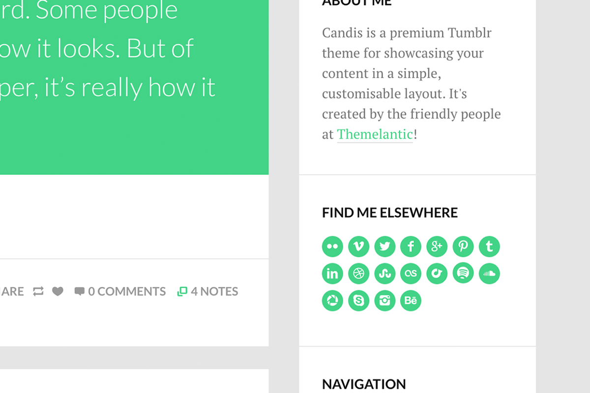 Candis Tumblr Theme, a Websites & App Template by Themelantic (Photo 2 of 3)