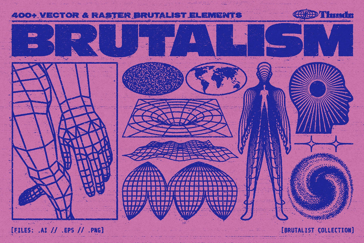 BRUTALISM | 400+ Brutalist Vectors, an Object Graphic by Thundr Co. (Photo 1 of 11)