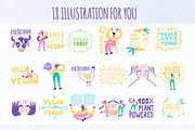 HELLO I'M VEGAN, a Food Illustration by Ja Polina ArtShop (Thumbnail 3 of 6)