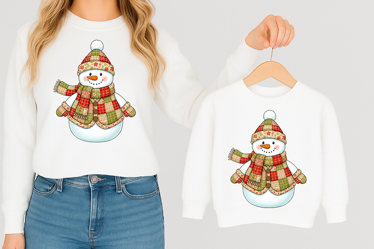 Patchwork Snowman png, Merry Christm, an Illustration by Libby Wishes (Photo 6 of 8)