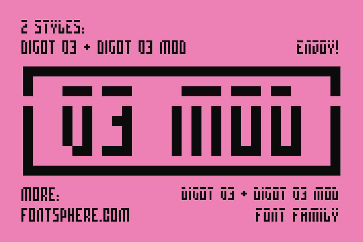 DIGOT 03 & DIGOT 03 MOD, a Sans Serif Font by Fontsphere (Photo 4 of 6)