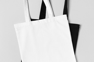 White, black tote bags mockup, JPEG, a Beauty & Fashion Photo by Shablon