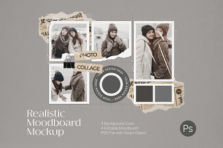 Realistic Moodboard Mockup, a Books & Magazine Mockup by Ghurafa Studio