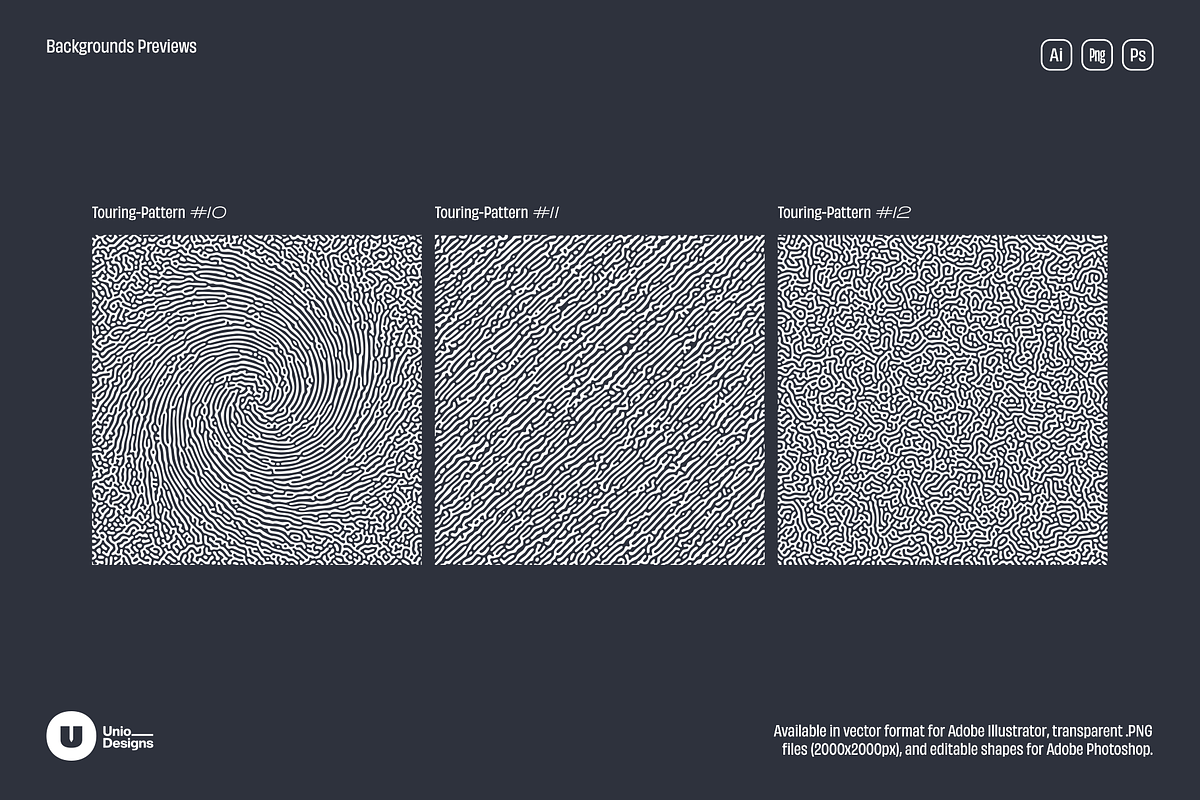 Turing Patterns - 16 Backgrounds