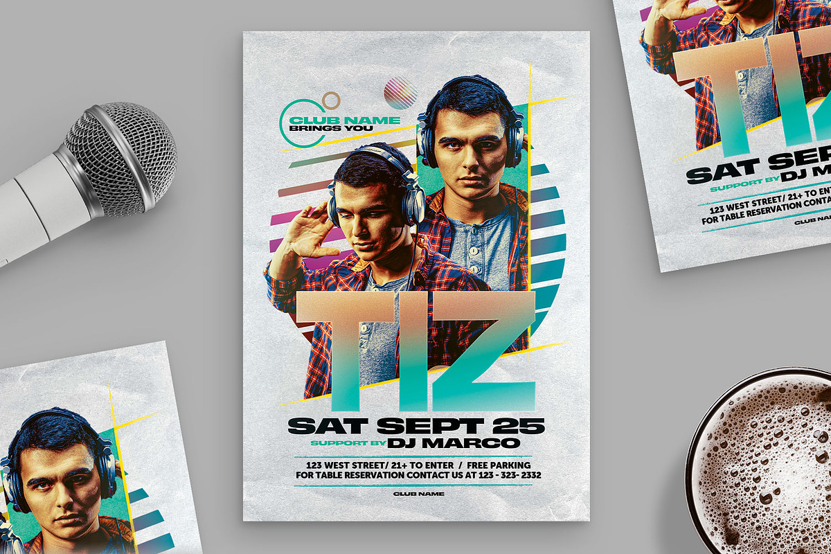 Modern Club DJ Event Flyer Template, a Flyer Template by BrandPacks (Photo 5 of 5)