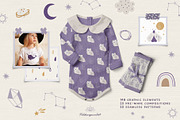 Celestial Animals clipart & pattern, an Animal Illustration by polikarpovaart (Thumbnail 2 of 10)
