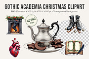 Gothic Academia Christmas Clipart, an Illustration by Artnoy (Thumbnail 1 of 8)