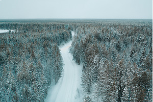 Aerial drone view of snowy winter, a Transportation Photo by Fascinadora