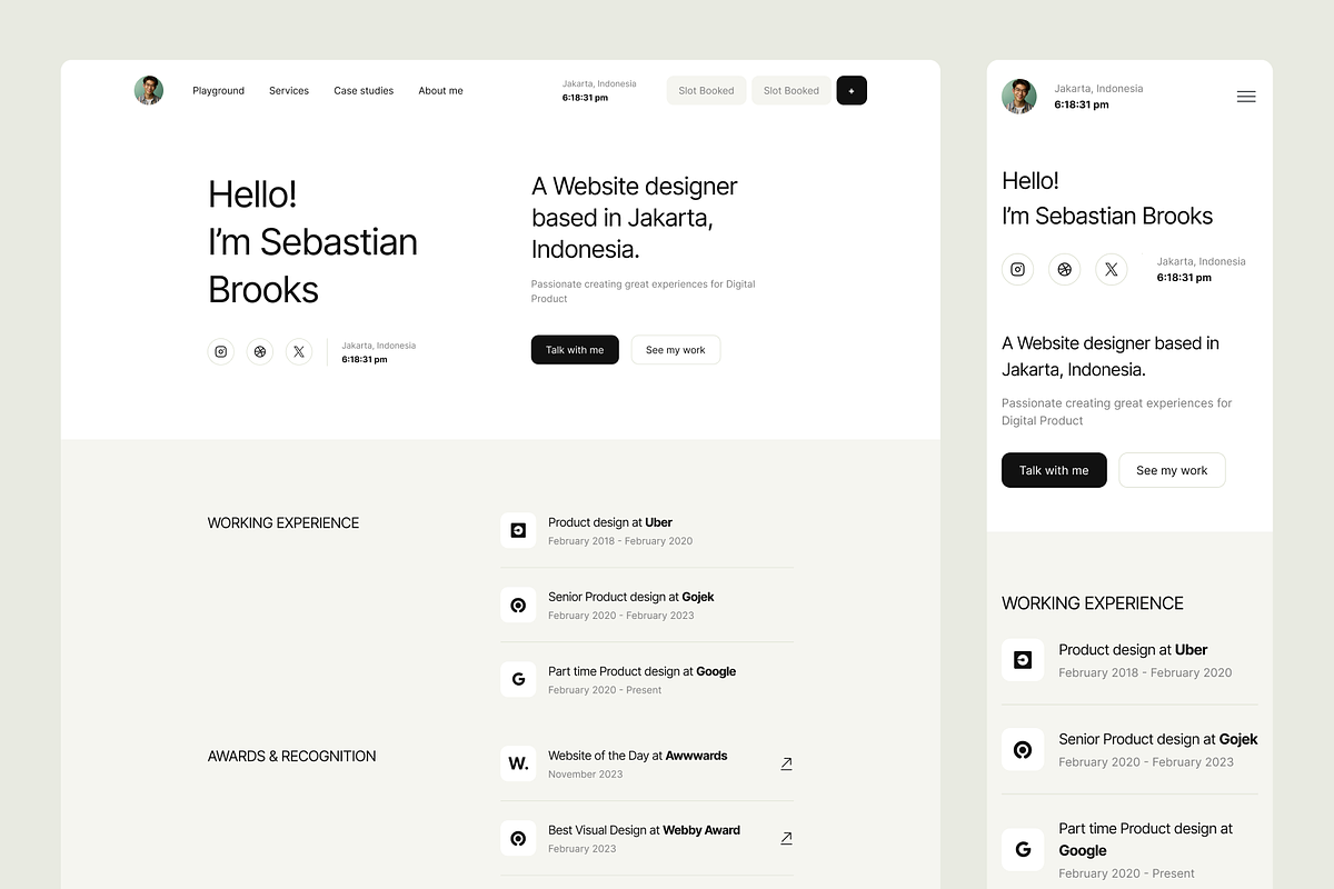 Brooks - Portfolio Website Template, a Landing Page Template by Somesquare Supply (Photo 4 of 6)