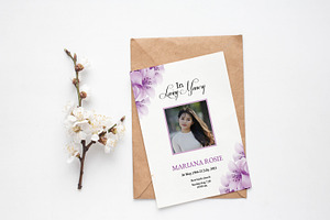 Funeral Floral Announcement Card