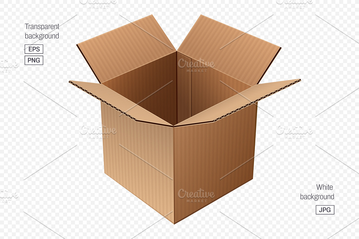 Cardboard box vector (EPS+PNG+JPG), an Object Illustration by LoopAll (Photo 2 of 4)