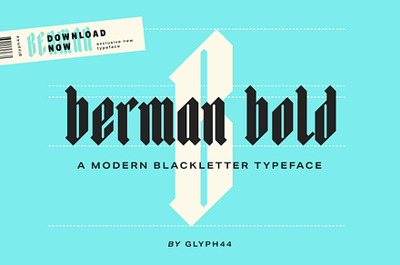 Berman Bold | Blackletter Font, a Blackletter Font by Glyph44