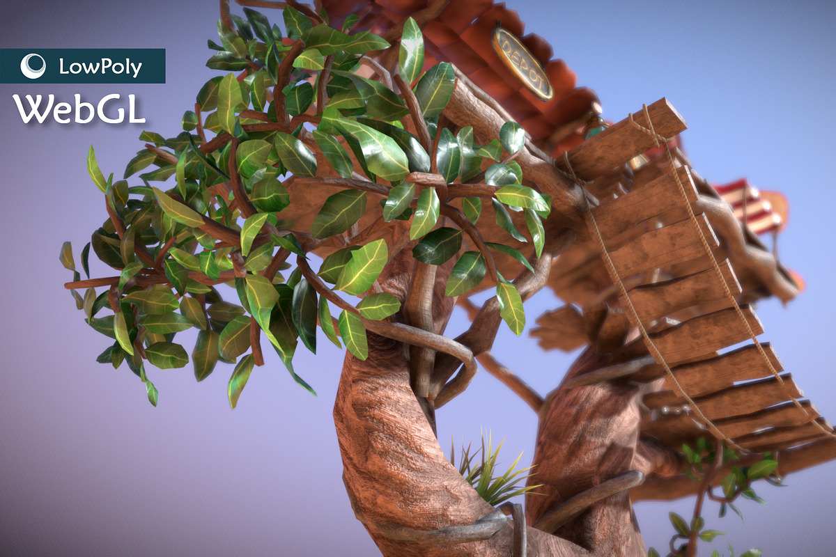 Subdivision&LowPoly fairy tree house, an Architecture 3D Model by Cute & 3D (Photo 24 of 28)