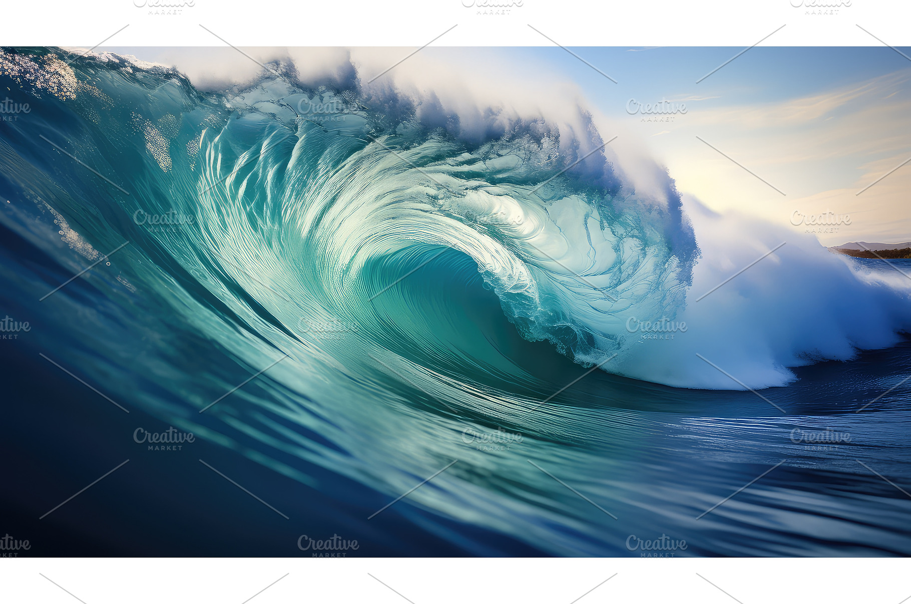 tranquil beauty ocean background ai, a Nature Photo by pikepicture