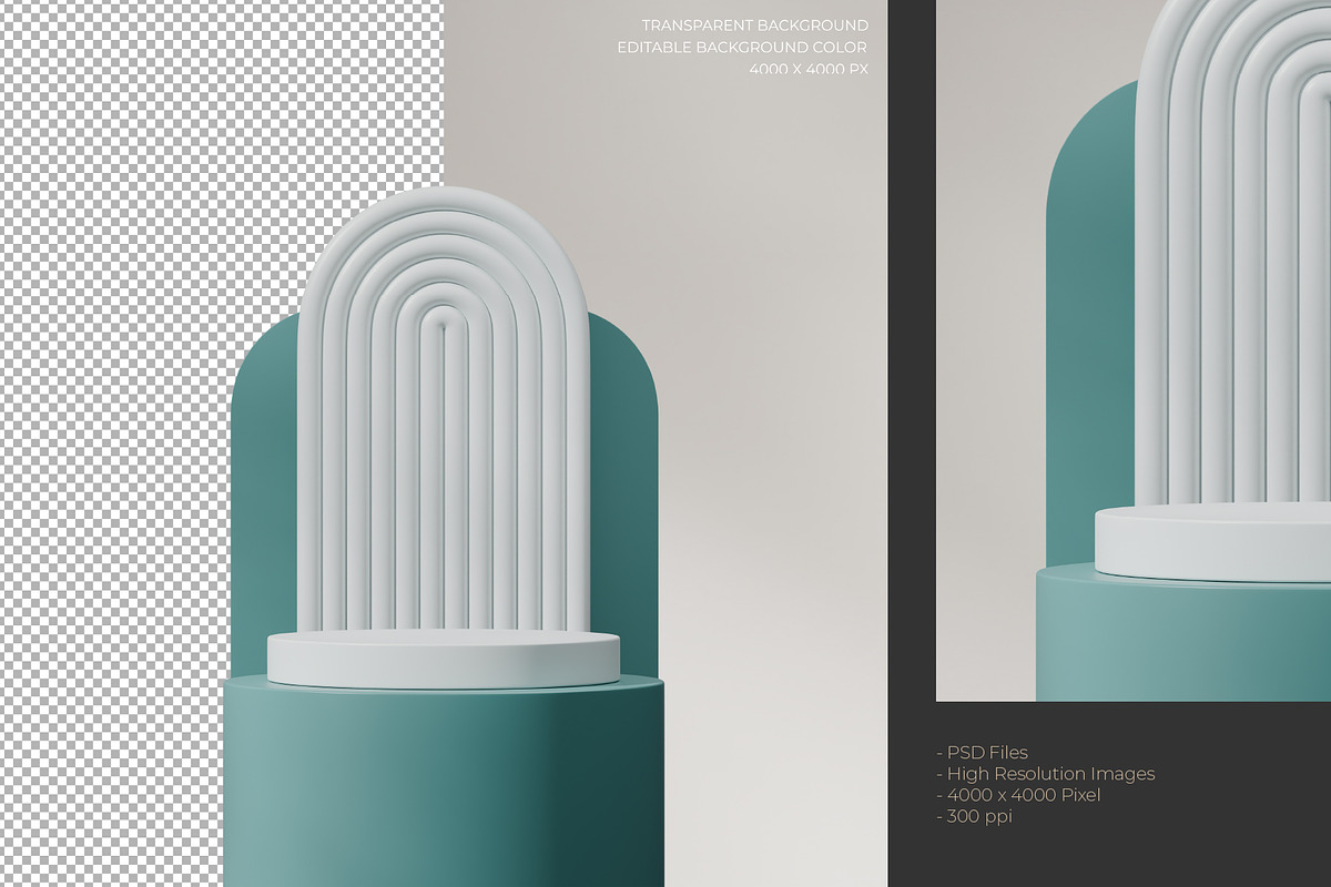 5 Podium with Transparent Background, a Background Graphic by faustudio (Photo 5 of 7)