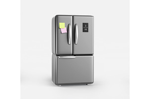 French door refrigerator stainless, a Technology Illustration by Marozhkastudio