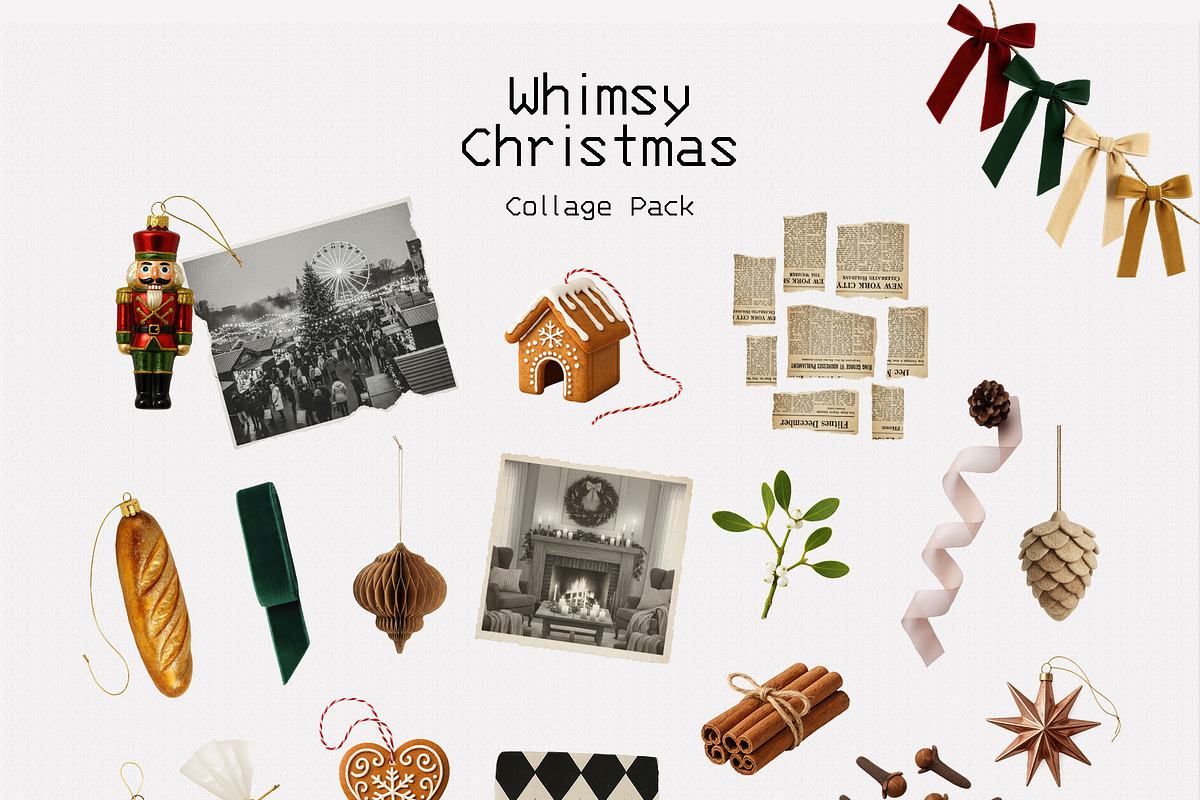 Whimsy Christmas Collage Pack, an Object Graphic by divanovskaya_nv (Photo 9 of 20)