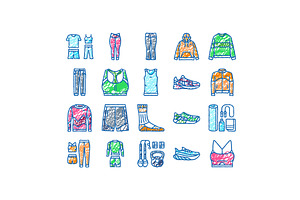 athleisure clothing fashion icons, an Object Illustration by pikepicture
