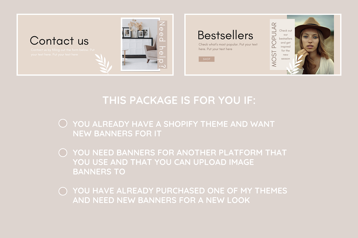 Beige Boho Shop Banner Templates, a Shopify Template by SunshineStudioBoutique (Photo 5 of 9)