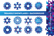 Triangle snowflakes +background pack, an Illustration by Olyzel (Thumbnail 1 of 4)