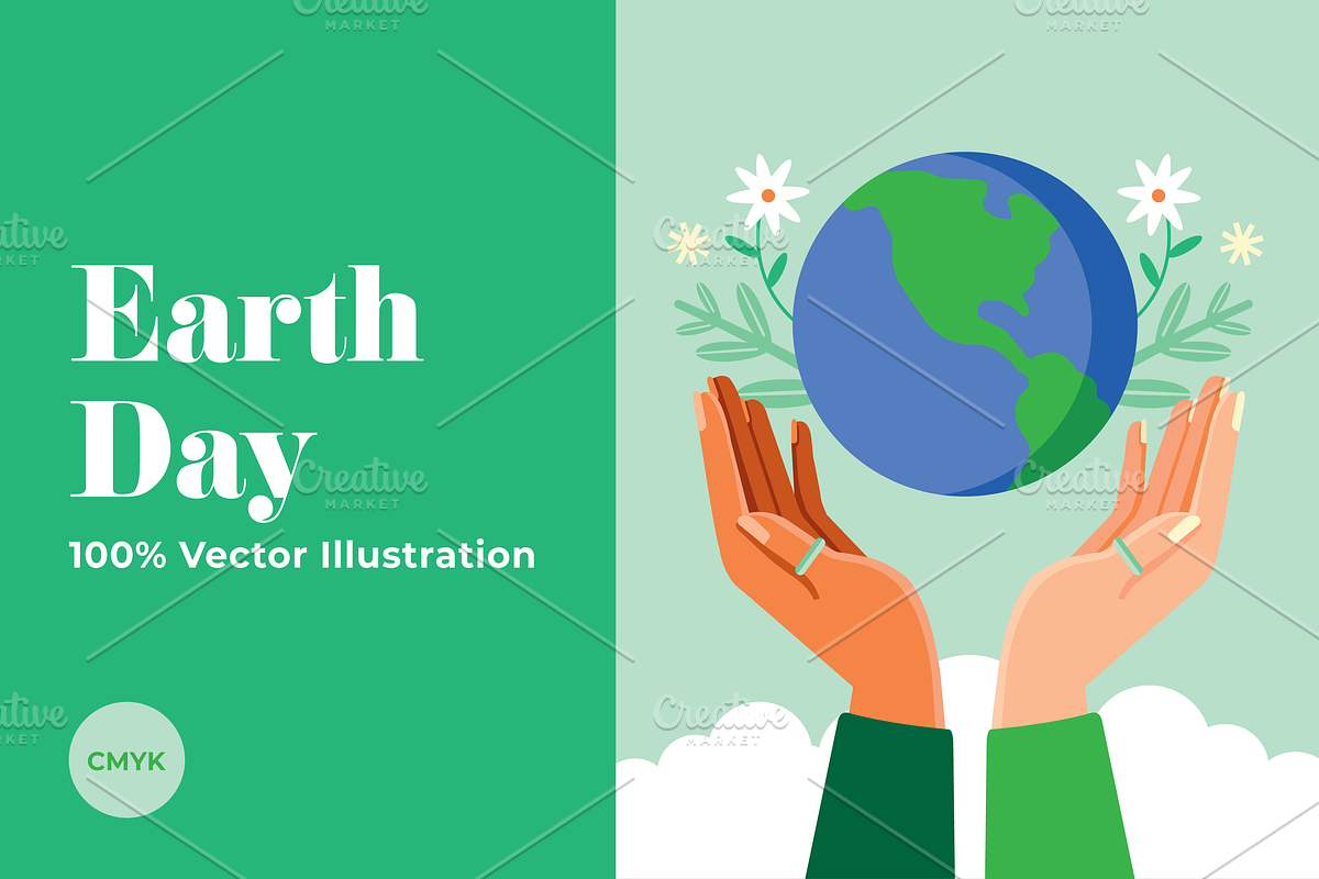 Earth Day Hands Illustration, a Seasonal Illustration by @JennyPaintsWithPixels