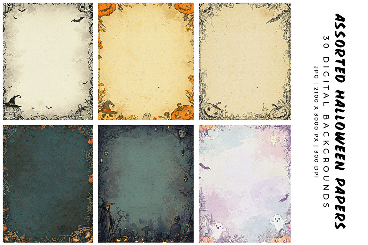 Assorted Halloween Papers, a Background Graphic by Digital Art Creations (Photo 2 of 7)