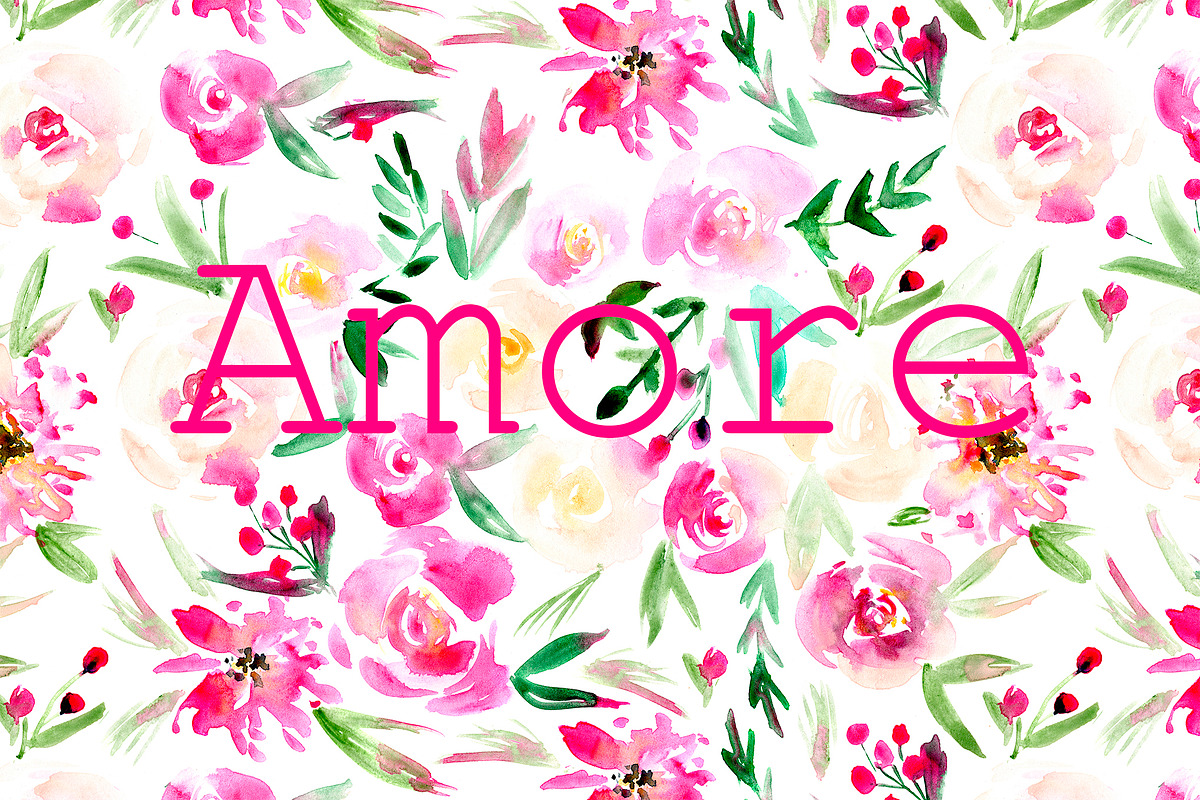 Amore - seamless floral pattern, a Pattern Graphic by Katerina Tova (Photo 1 of 13)