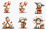 Whimsical Easter Farm Animals Clipar, an Illustration by CreationArt (Thumbnail 6 of 6)
