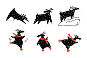 Cute Goat Icon Set, an Animal Illustration by Milota (Thumbnail 2 of 3)