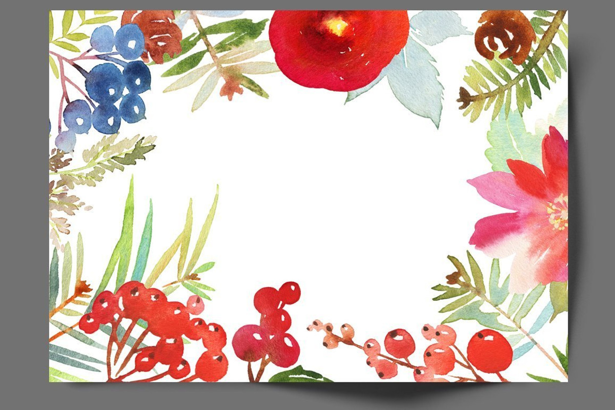 4-in-1 Watercolor Christmas Set, a Card Template by Karma (Photo 33 of 34)