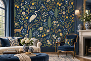 Midnight Heron | Botanical Wallpaper, a Wallpaper Graphic by by creative paper (Thumbnail 5 of 15)
