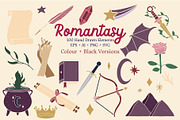 Romantasy Romance Book Clipart, an Object Illustration by Ginny and Sam (Thumbnail 1 of 16)